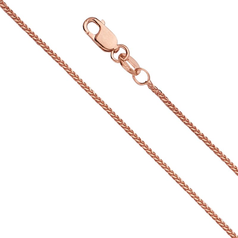14K Pink 0.8mm SQ DC Wheat Chain 020