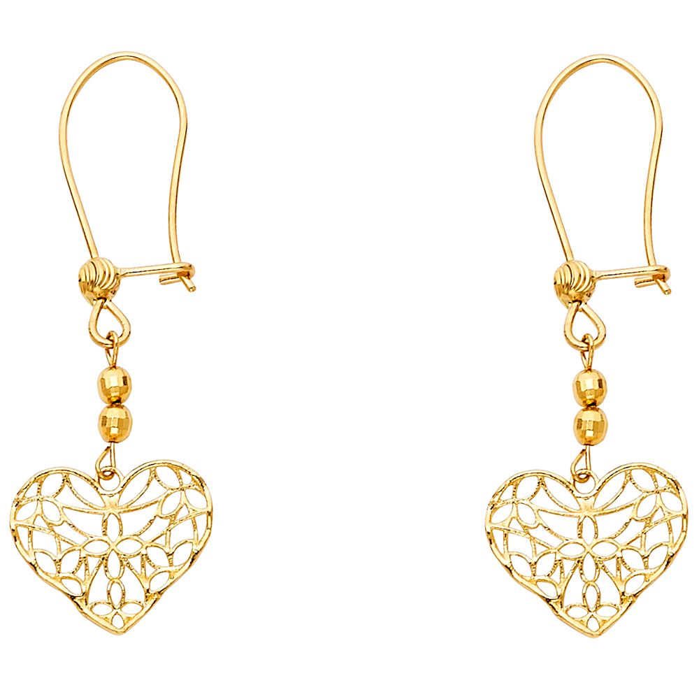 14KY Heart Earrings