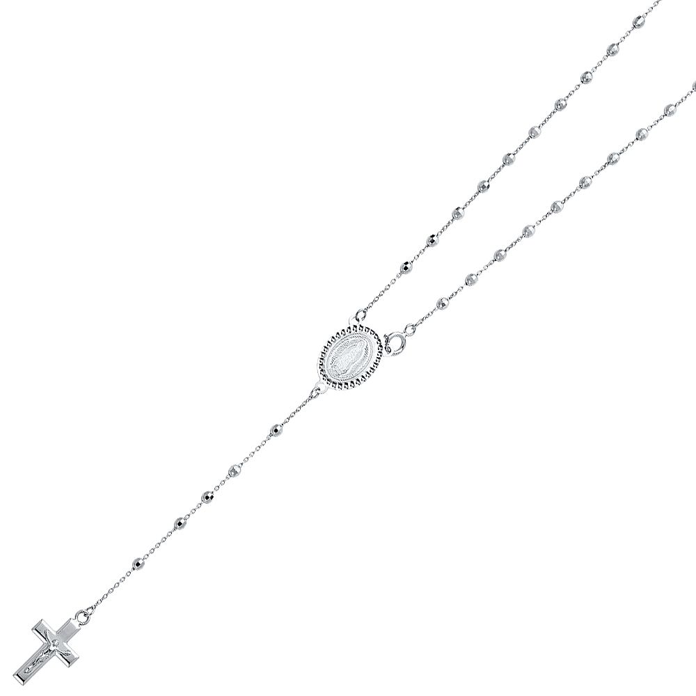 14KW 2.5mm Disco Ball Rosary Necklace