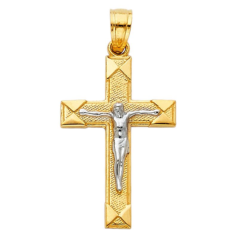 14K 2T Crucufix Pendant(15X30mm)