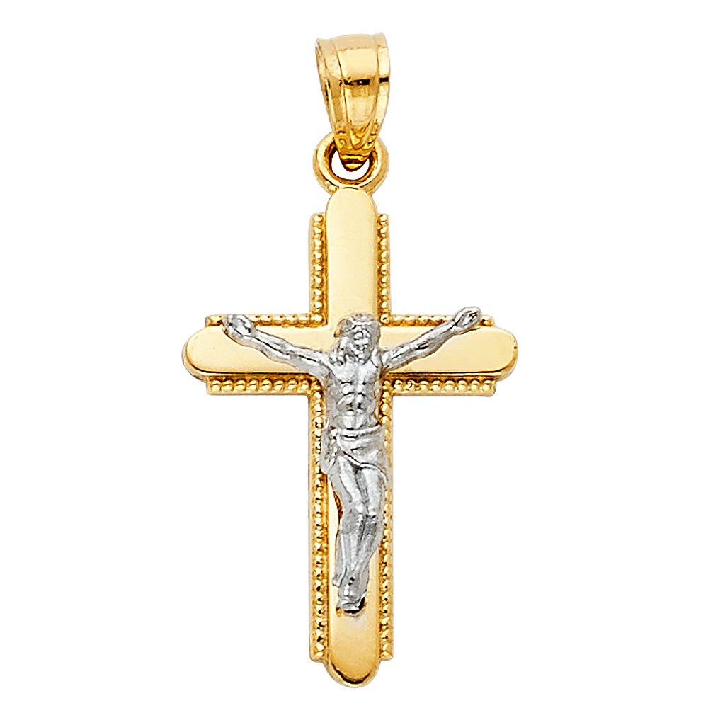 14K 2T Crucufix Pendant (15X30mm)