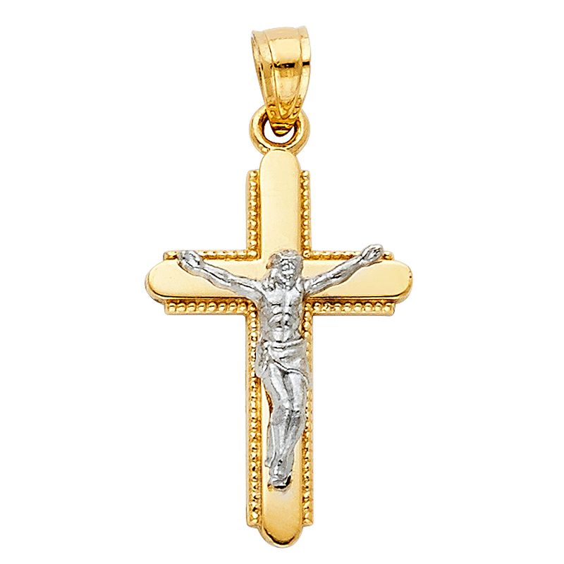14K 2T Crucufix Pendant (15X30mm)