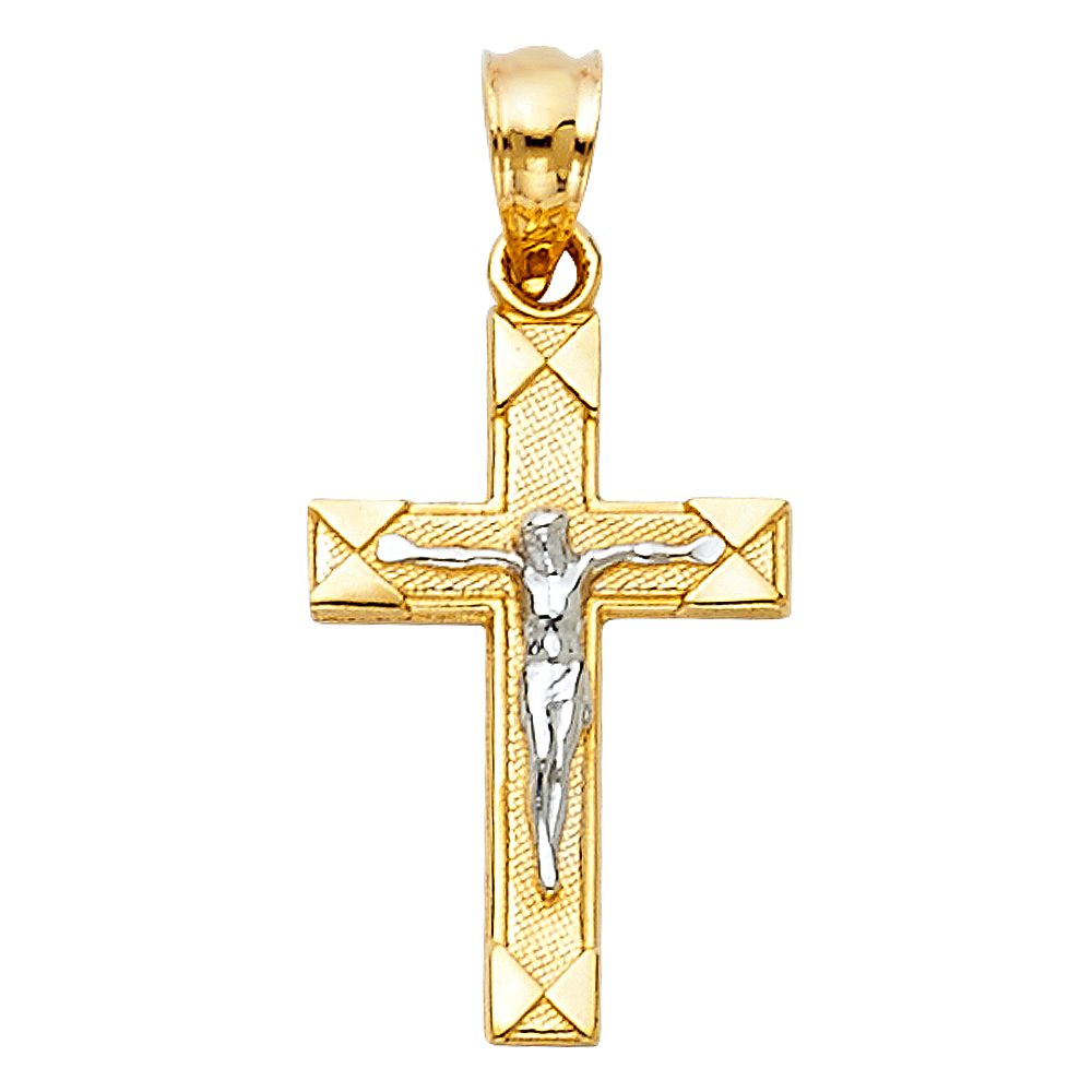14K 2T Crucufix (10X25 mm)