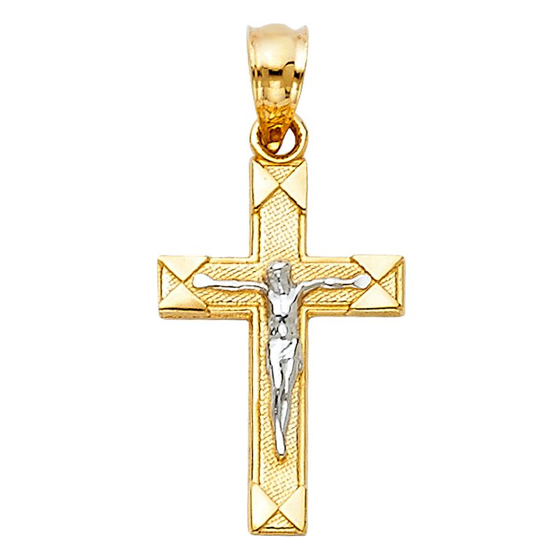 14K 2T Crucufix (10X25 mm)