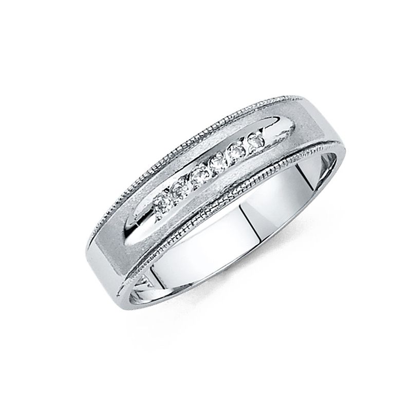 14KW CZ Men&#39;s Wedding Band (RG199)