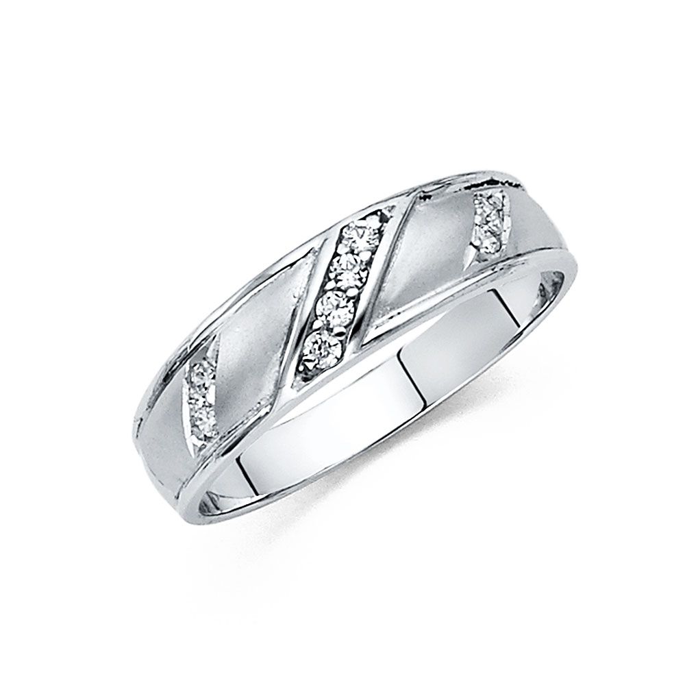 14KW CZ Men&#39;s Wedding Band (RG201)