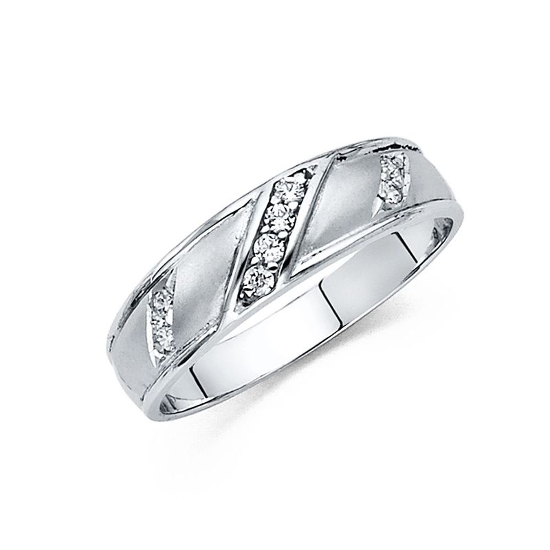 14KW CZ Men&#39;s Wedding Band (RG201)
