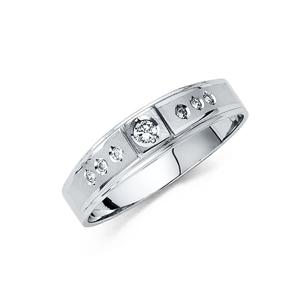 14KW CZ Men&#39;s Wedding Band (RG203)