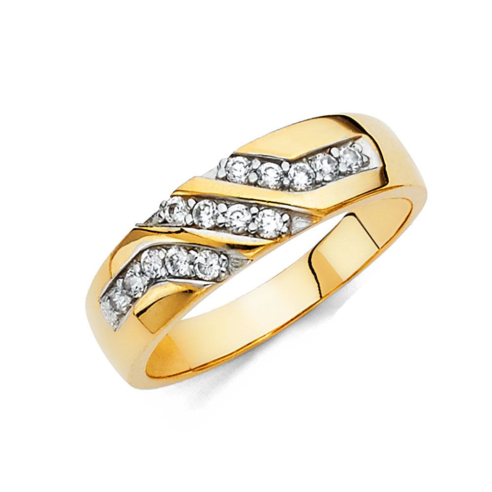 14KY CZ Men&#39;s Wedding Band (RG205)