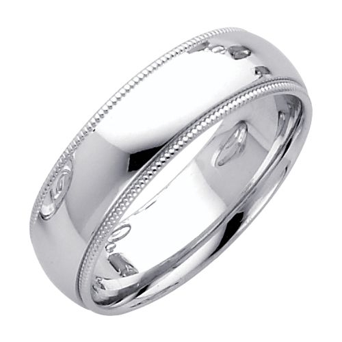 14KW 6mm Milgrain Comfort Wedding Band