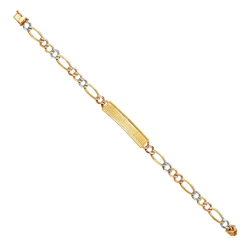 ​14K 3C DC Figaro Frame ID Bracelet