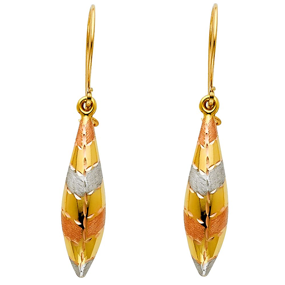 14K 3C Hollow Hanging Earrings