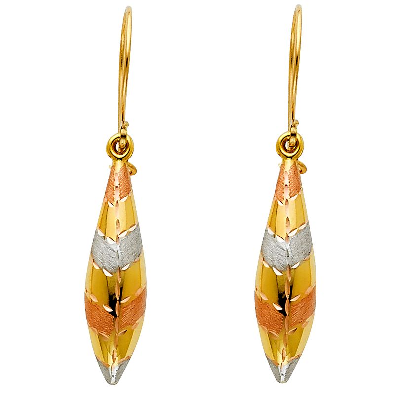 14K 3C Hollow Hanging Earrings