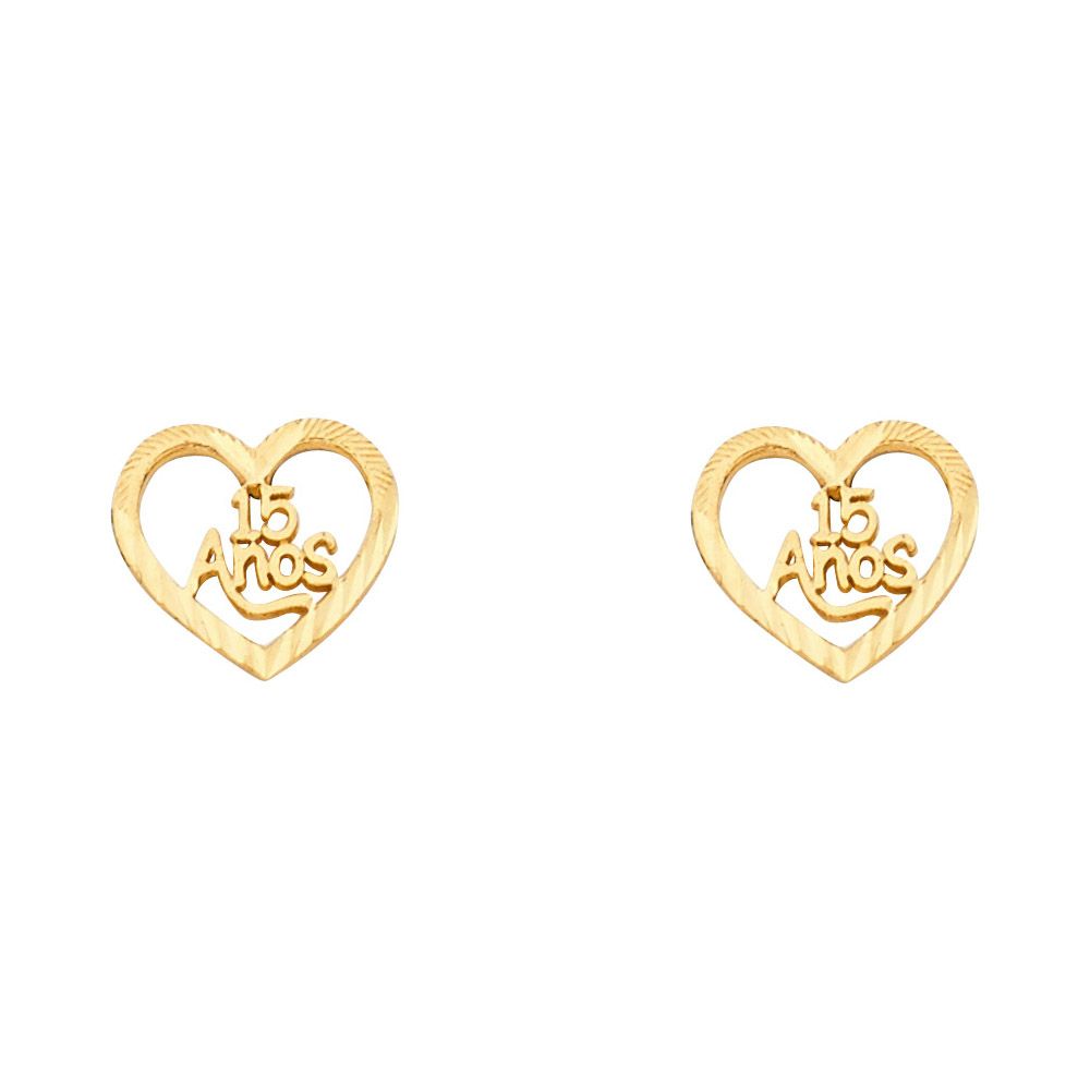 14KY Small 15 Years Post Earrings