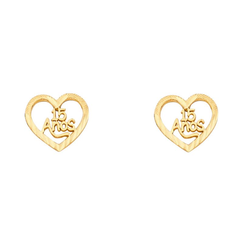 14KY Small 15 Years Post Earrings