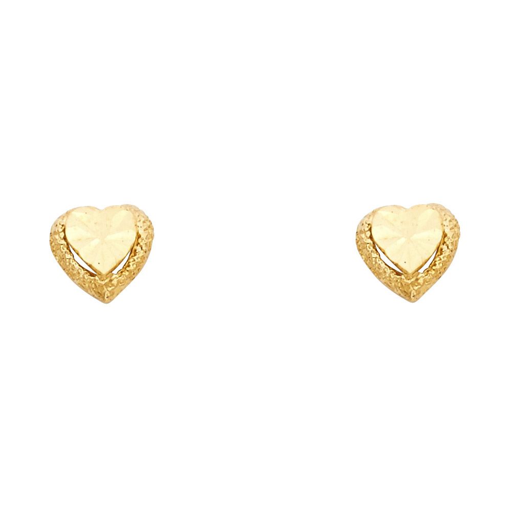 14KY Small Heart Post Earrings