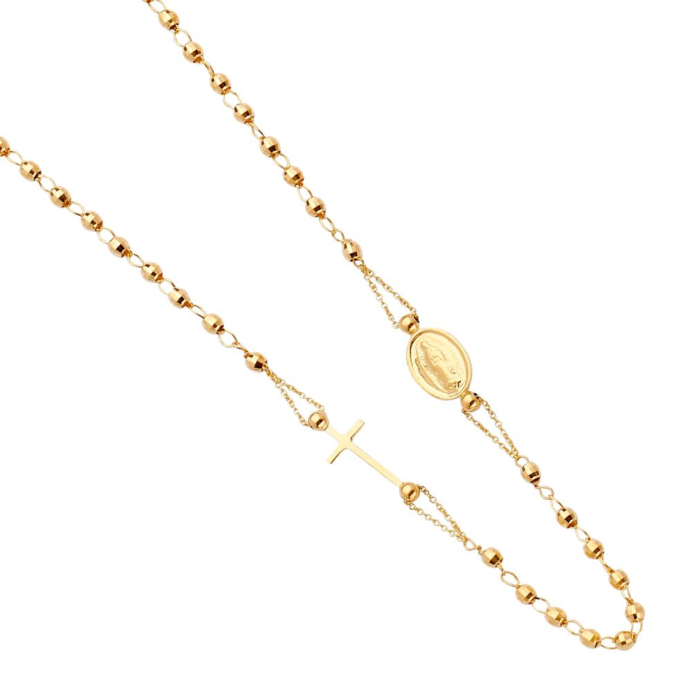 14KY Guadalupe Fashion Rosary Necklace