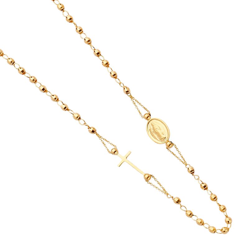 14KY Guadalupe Fashion Rosary Necklace