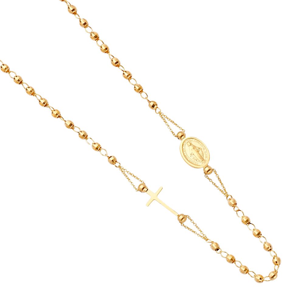 14KY Virgin Mary Fashion Rosary Necklace