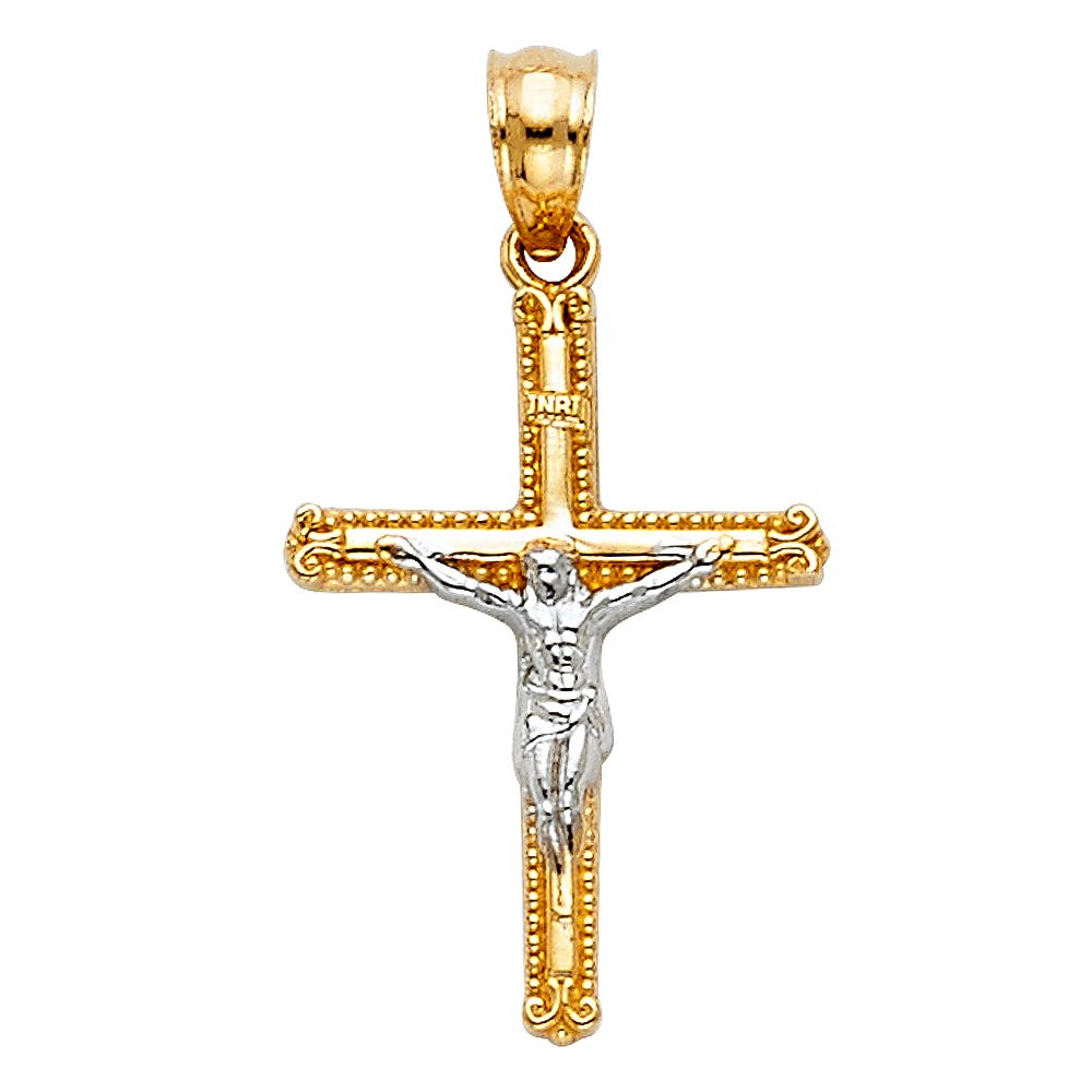 14K 2T Crucufix (15X25 mm)