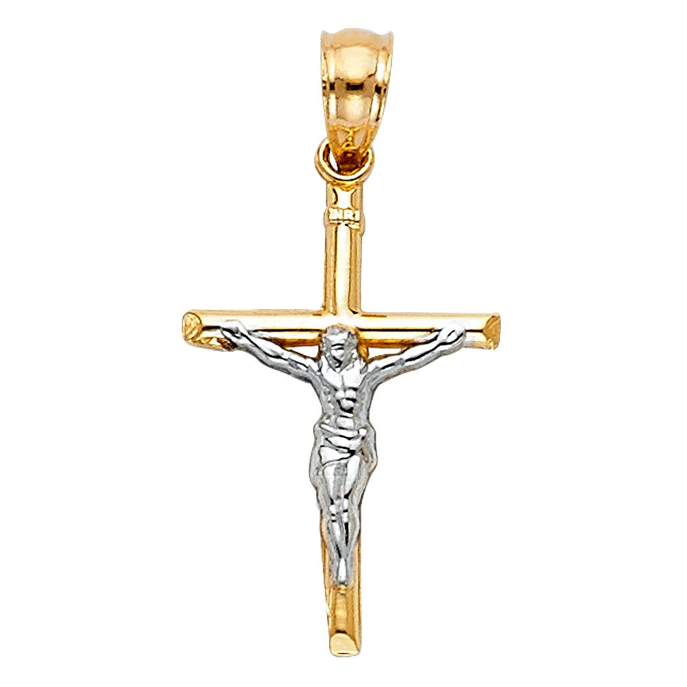 14K 2T Small Crucufix Pendant