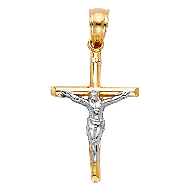 14K 2T Small Crucufix Pendant