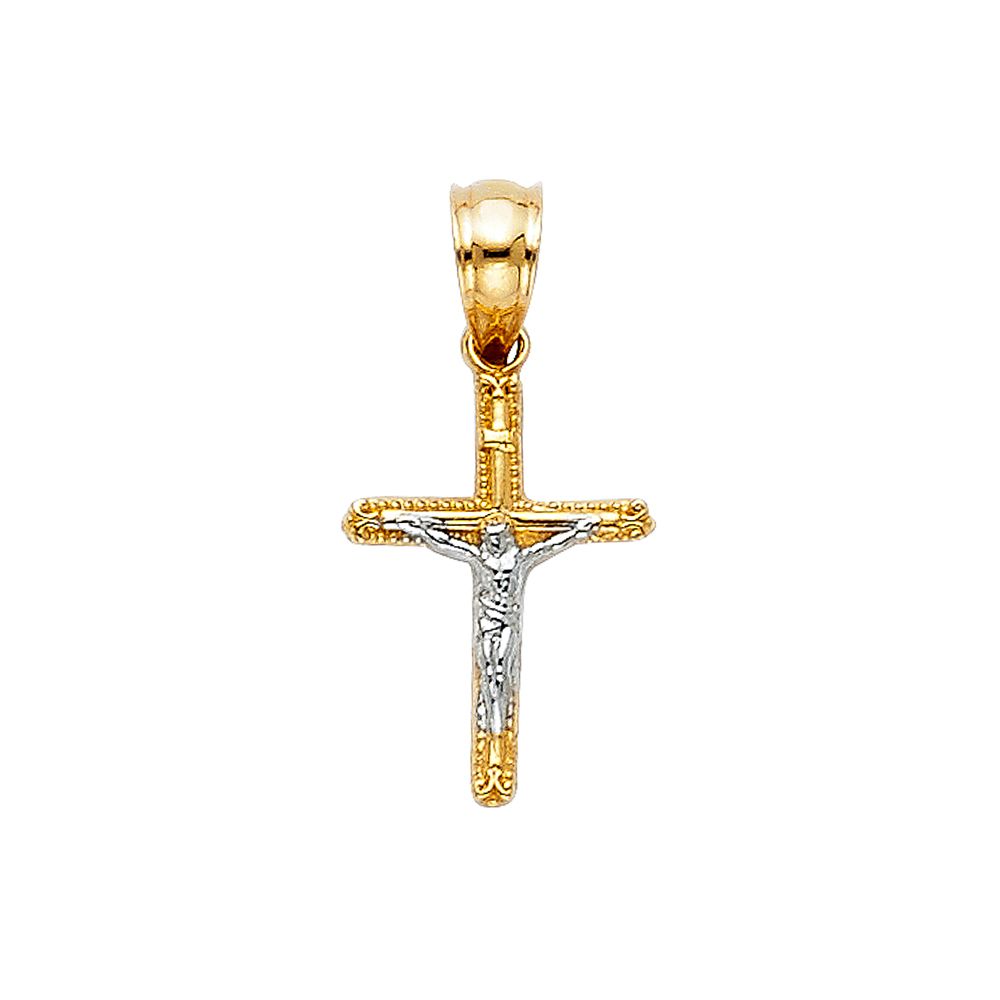 14K 2T Tiny Crucufix Pendant