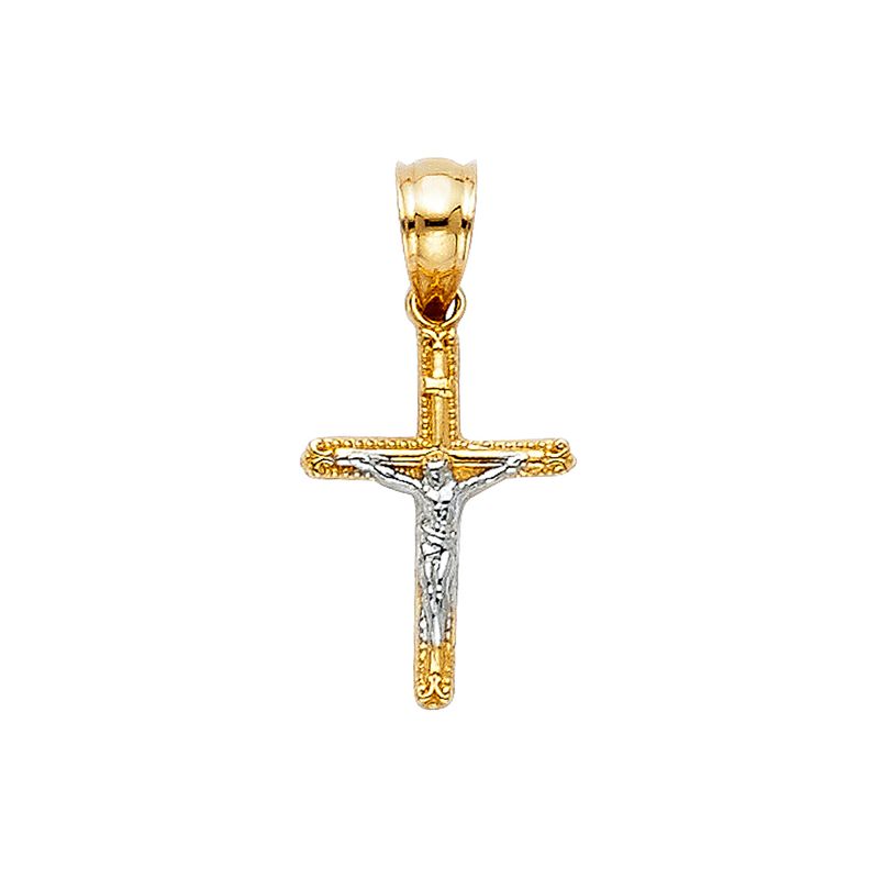 14K 2T Tiny Crucufix Pendant