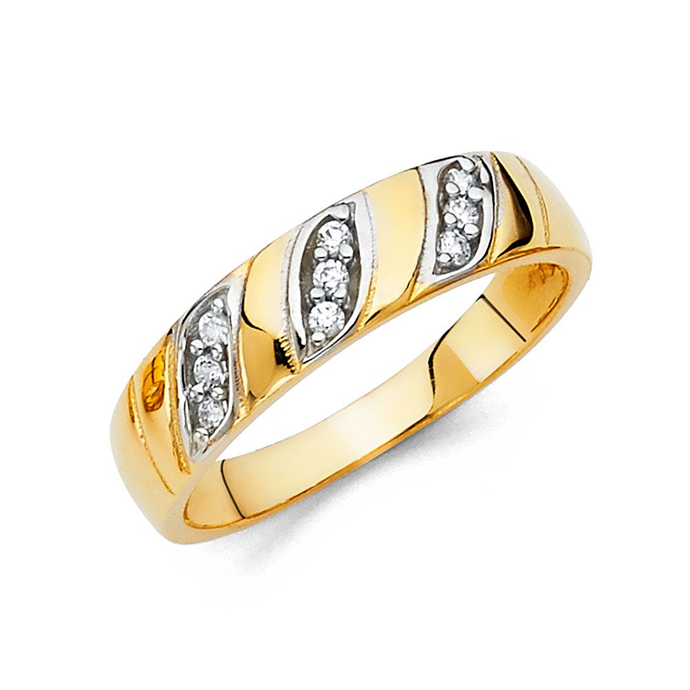 14KY CZ Men&#39;s Wedding Band (RG207)