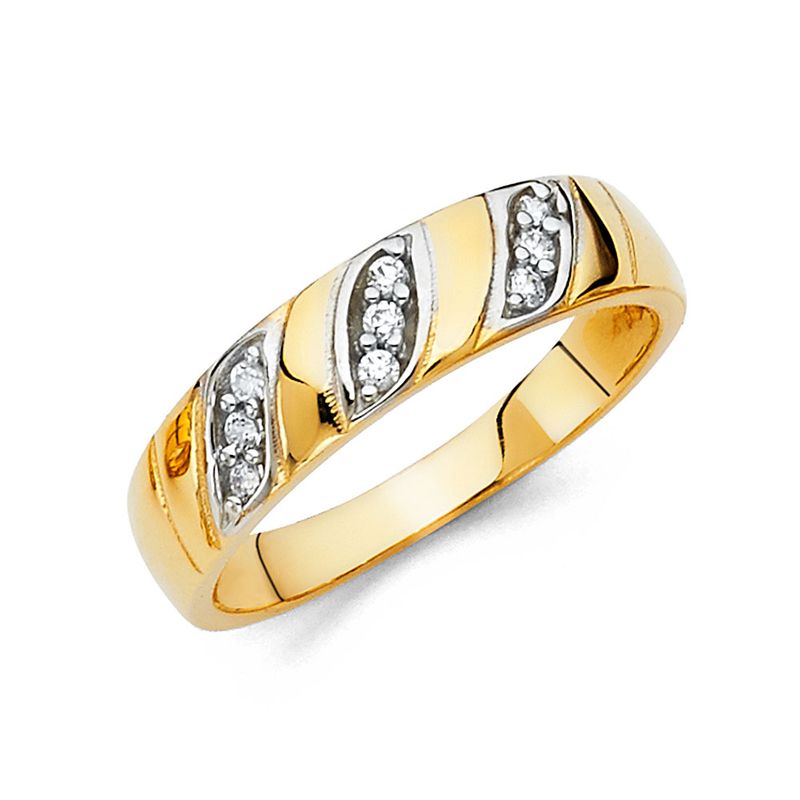 14KY CZ Men&#39;s Wedding Band (RG207)