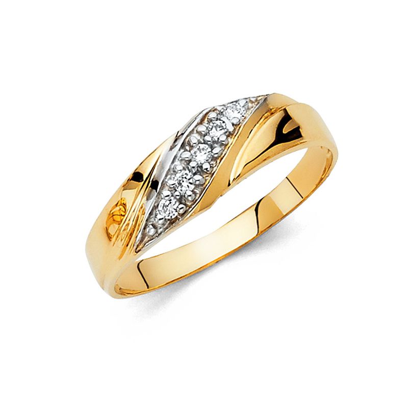 14KY CZ Men&#39;s Wedding Band (RG213)