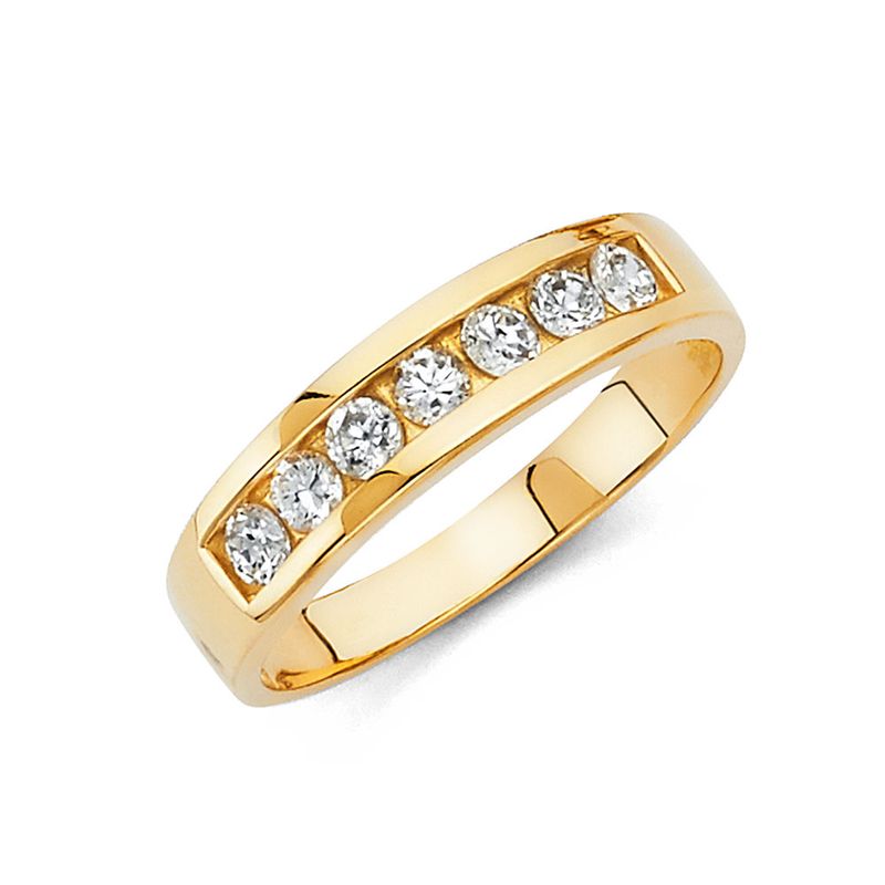 14KY CZ Men&#39;s Wedding Band (RG217)