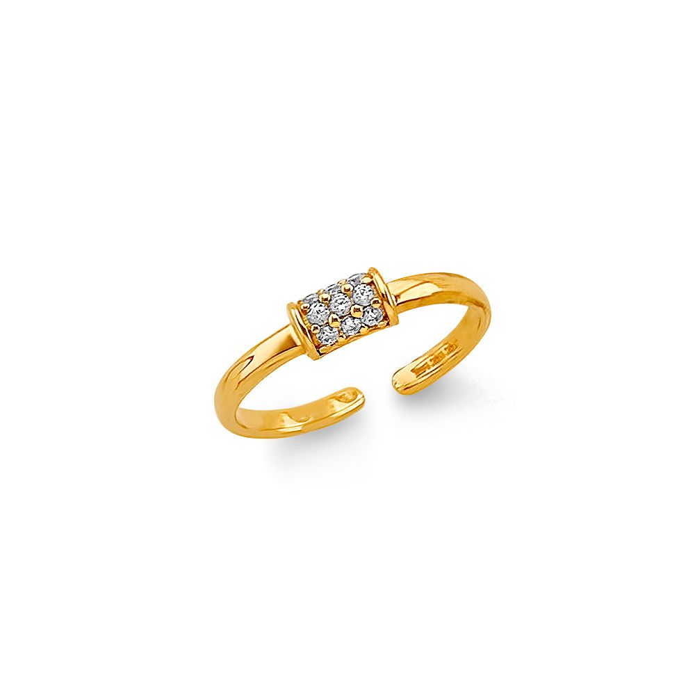 14K 2T CZ Toe Ring