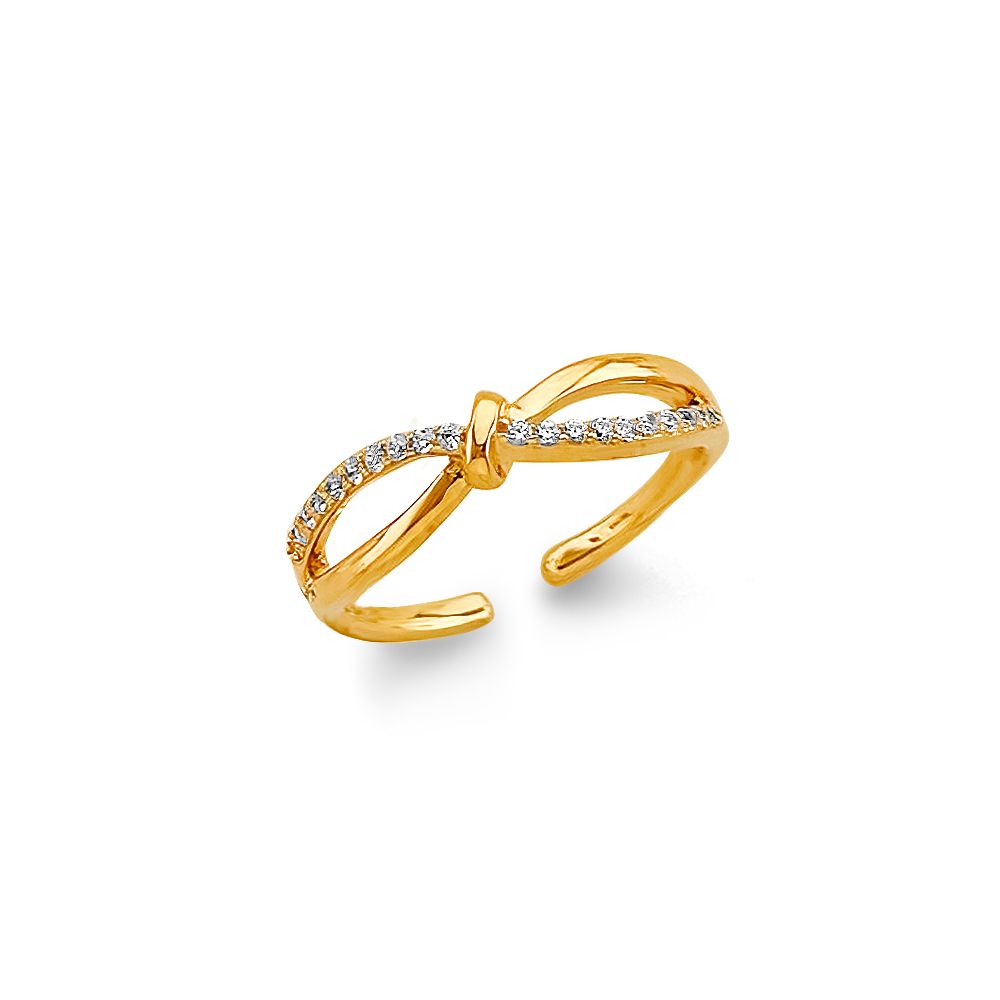 14KY CZ Infinity Toe Ring