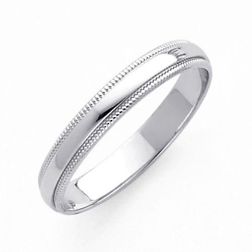 14KW 3mm Milgrain Wedding Band