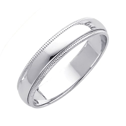 14KW 4mm Milgrain Wedding Band