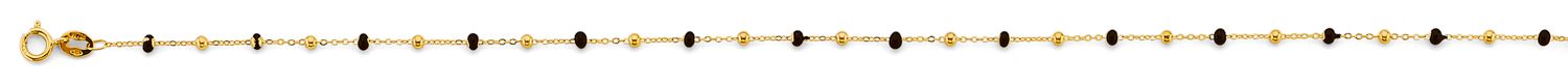 14KY Black Enamel Bead Bracelet &amp; Anklet