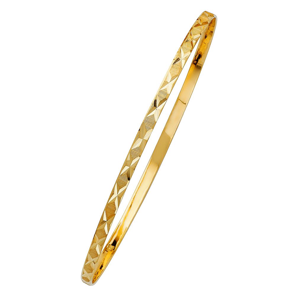 14KY 3mm Solid Bangle