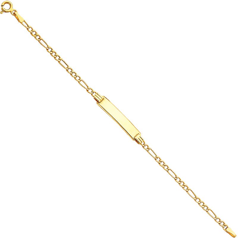 14KY 060 Hollow Figaro 3+1 Baby ID Bracelet