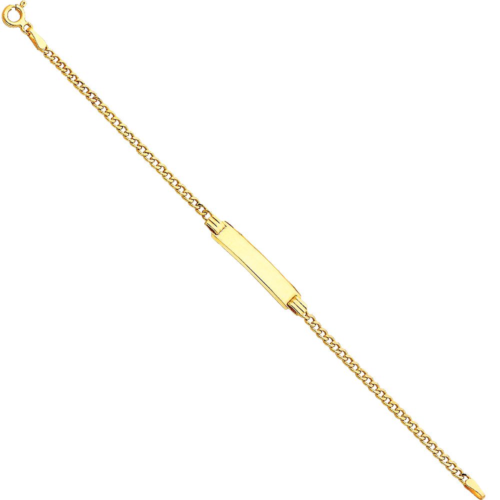 14KY 060 Hollow Cuban Baby ID Bracelet