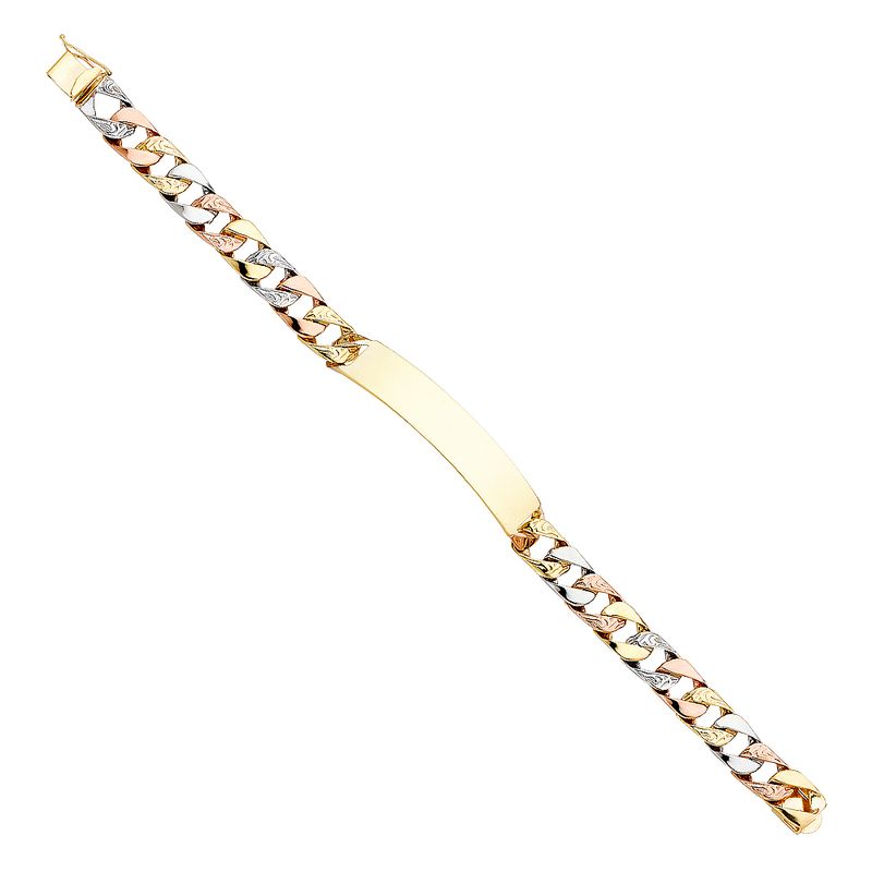 14K 3C Nugget Cuban ID Bracelet
