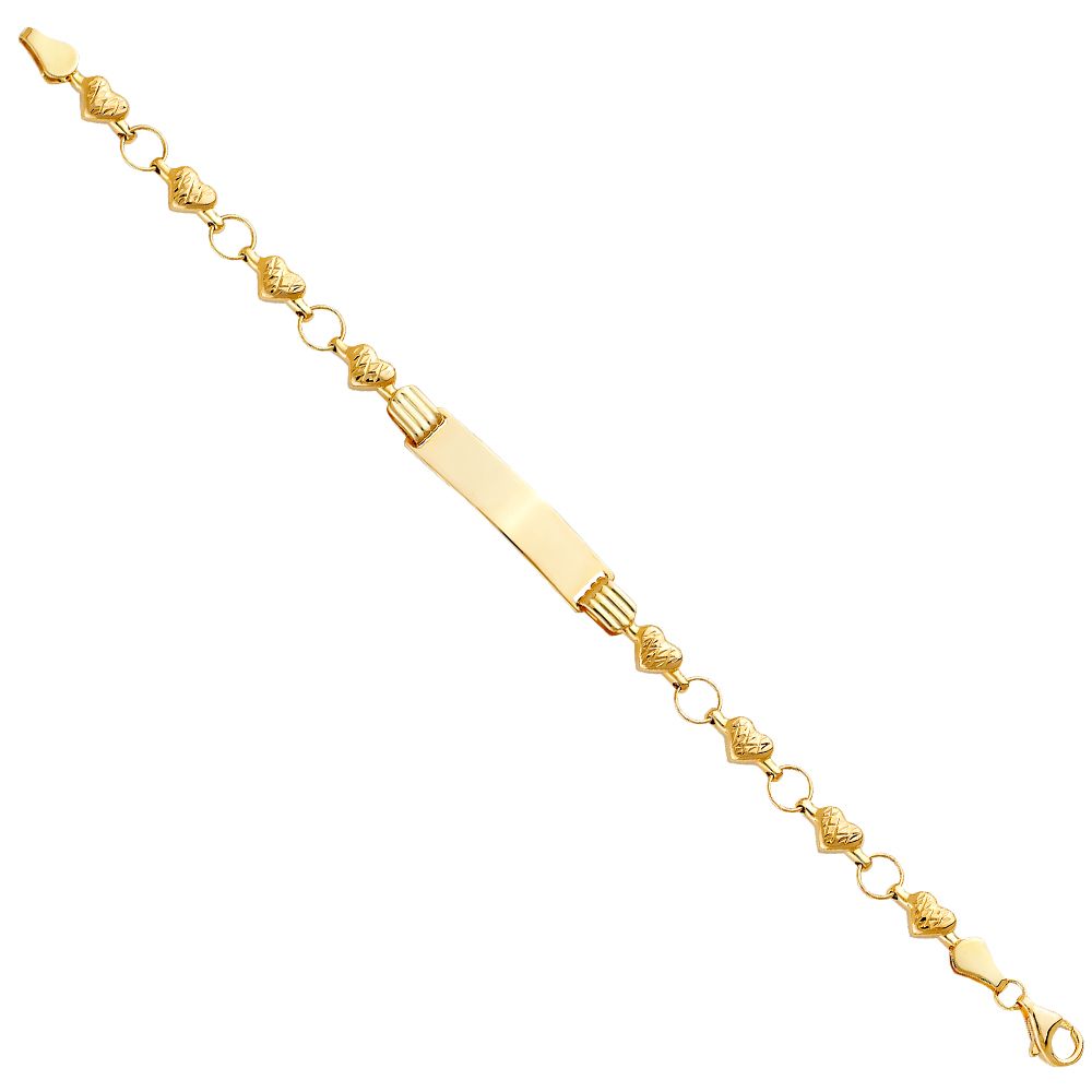 14KY Stampato Bracelet with Plain ID for Junior