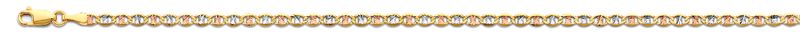 14K 3C 3.1mm Flat Mariner Star DC Chain