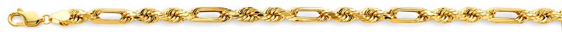14KY 5mm Hollow Figaro Rope Chain