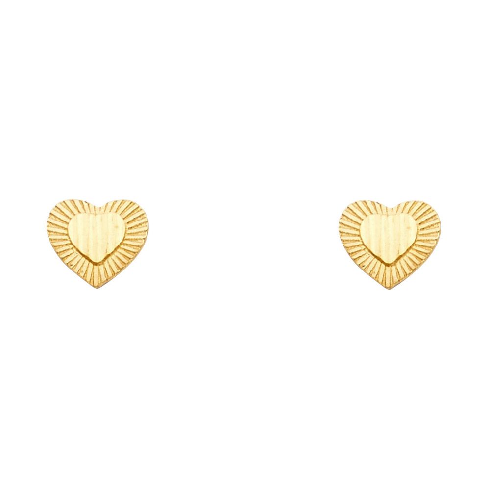14KY Small Heart Post Earrings