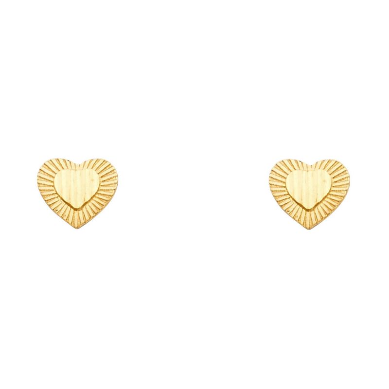 14KY Small Heart Post Earrings
