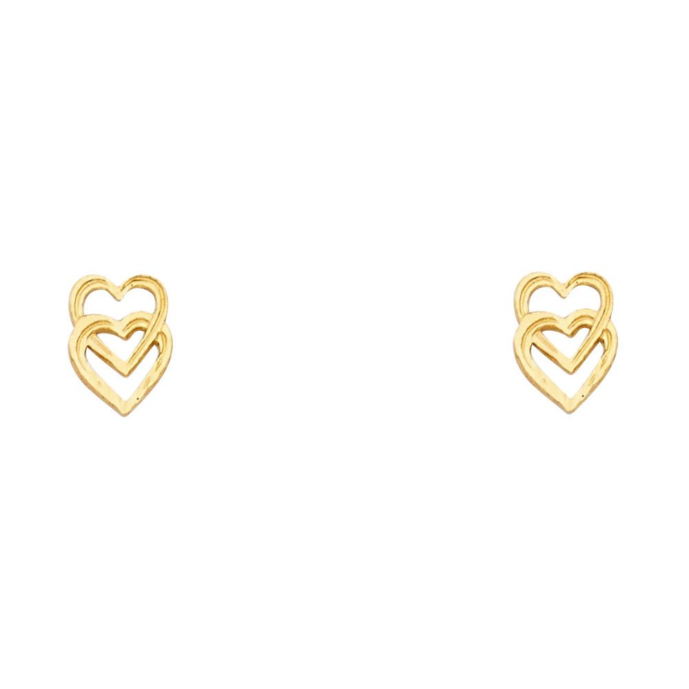14KY Small Heart Post Earrings