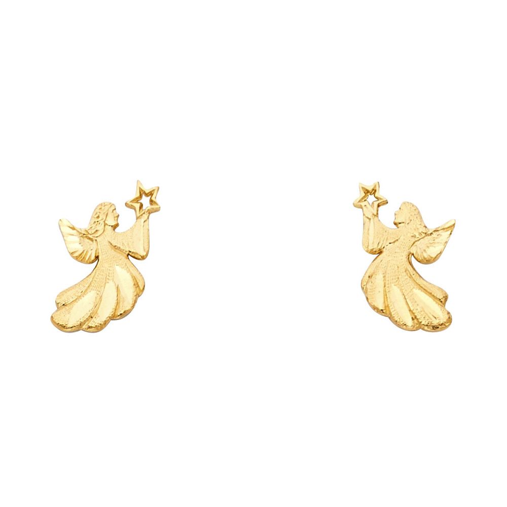 14KY Small Angel Post Earrings