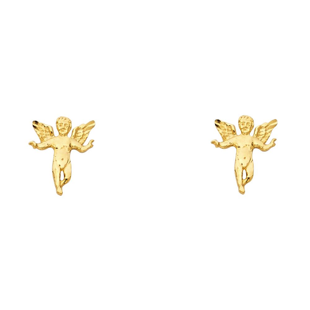 14KY Small Baby Angel Post Earrings