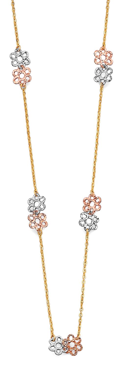 14K 3C Flower Necklace